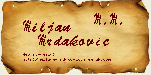 Miljan Mrdaković vizit kartica